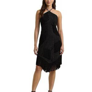 Lauren Ralph Lauren Fringe -Trim Fil Coupe Cocktail Dress